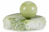 Polished Noble Serpentine Sphere with Base - Washington #372632-3